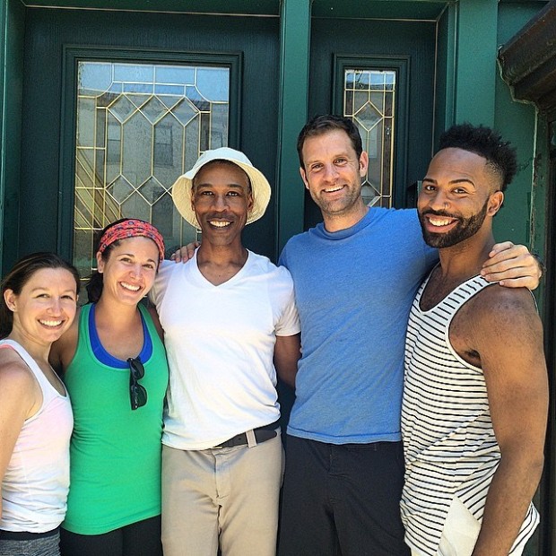 Brendan with fellow yogis after the 108 Sun Salutations that benefited Ama Ghar