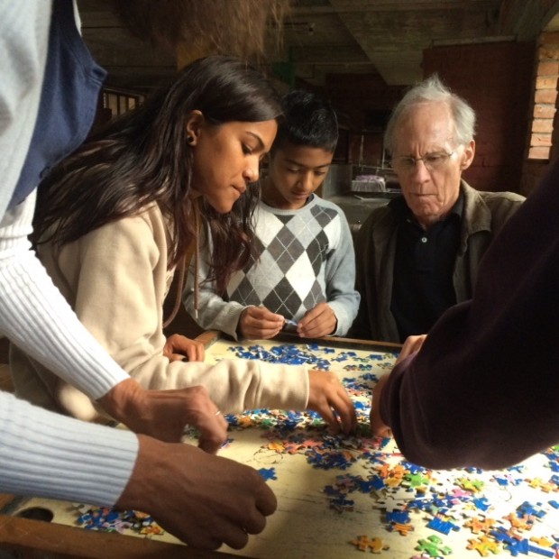 David solves a puzzle with Bhupy and Samjana