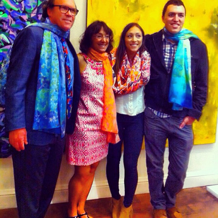Fred Doar and family in wearable art at the event.