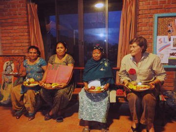 The Ama Ghar mothers, L to R: Anita, Bindu, Dhana and Bonnie