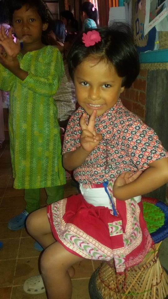 Rekha posing for her Tihar portrait.