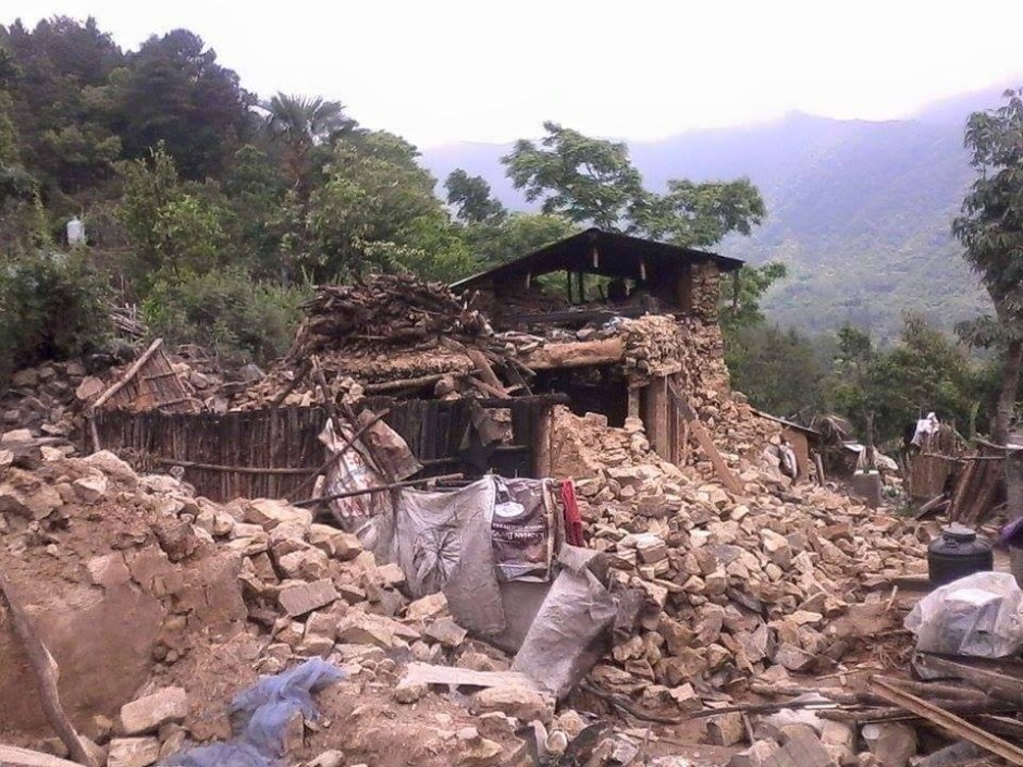 Village homes, built from traditional mud bricks, were severely damaged.