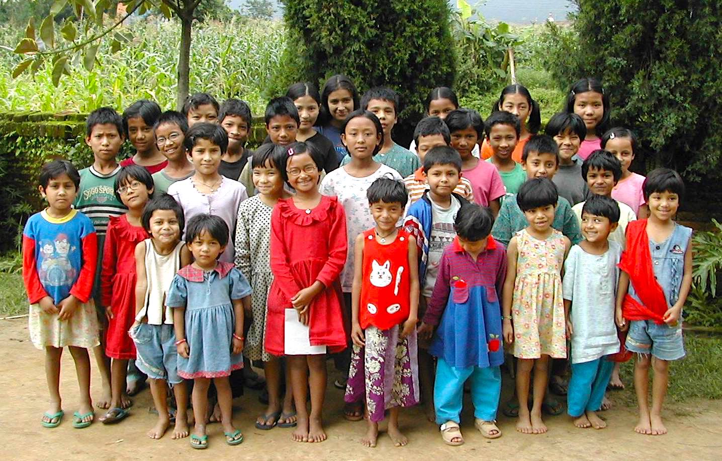 large group of kids at Ama Ghar